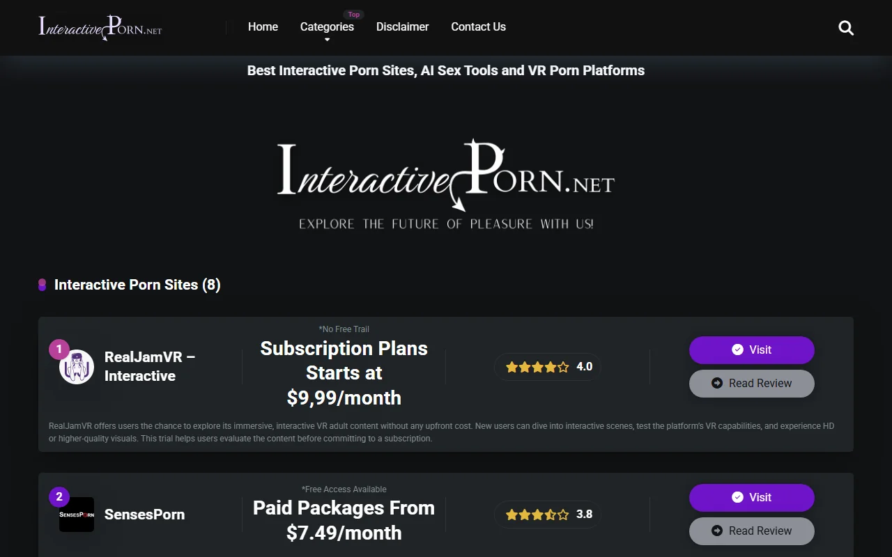 Screenshot of Interactivepornnet Website Review